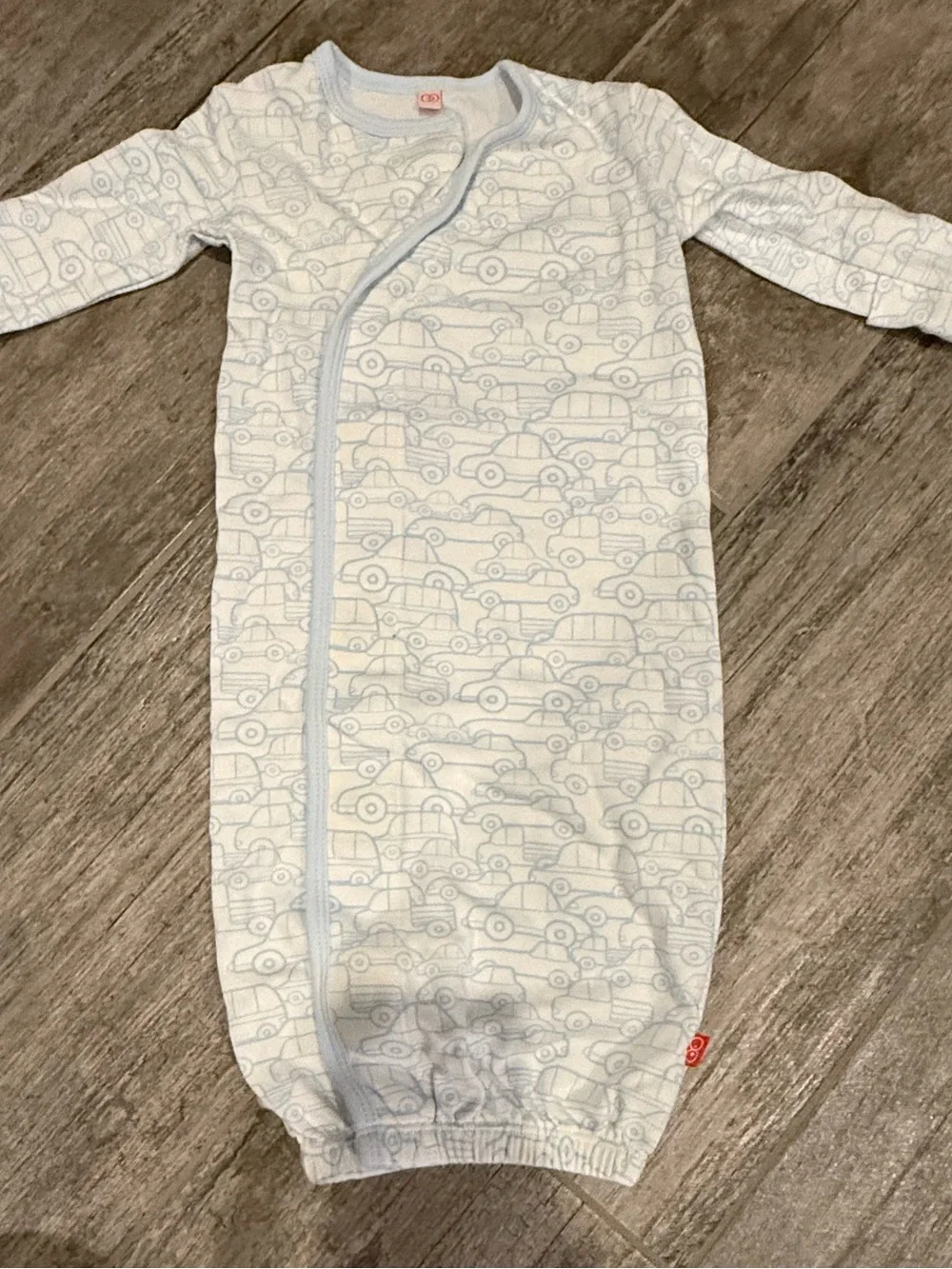 Magnetic Me Light Blue Car-Print Baby Sleep Gown - NB-3 months